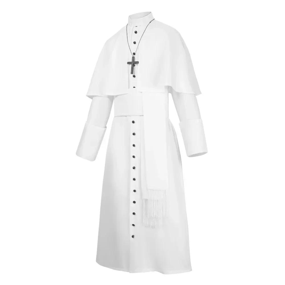 Four Color Medieval Retro Robe Cosplay Full Outfit Priest And Priestess Attire For Adult Halloween Carnival Role Play Fancy Dres view 6