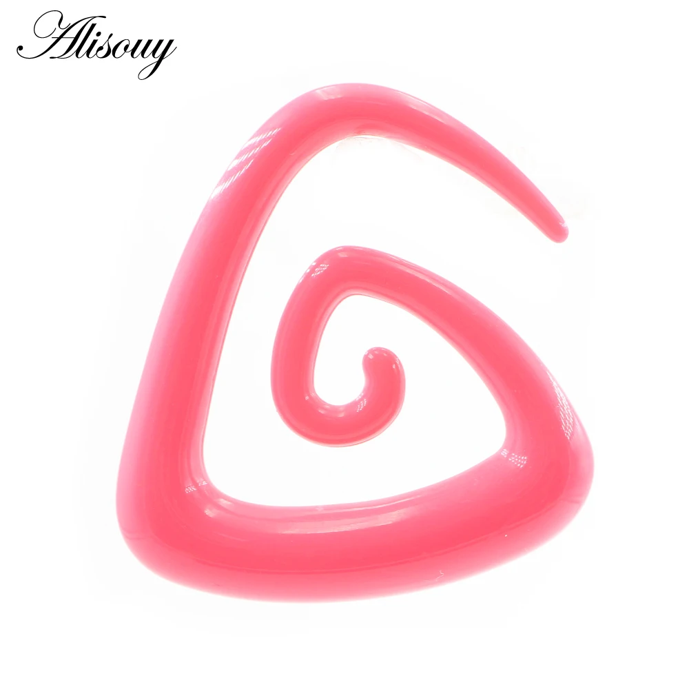 Alisouy 2pcs 1.6-10mm Irregul Triangle Acrylic Spiral Ear Tunnels Plugs Expander Stretcher Earrings Gauges Body Piercing Jewelry