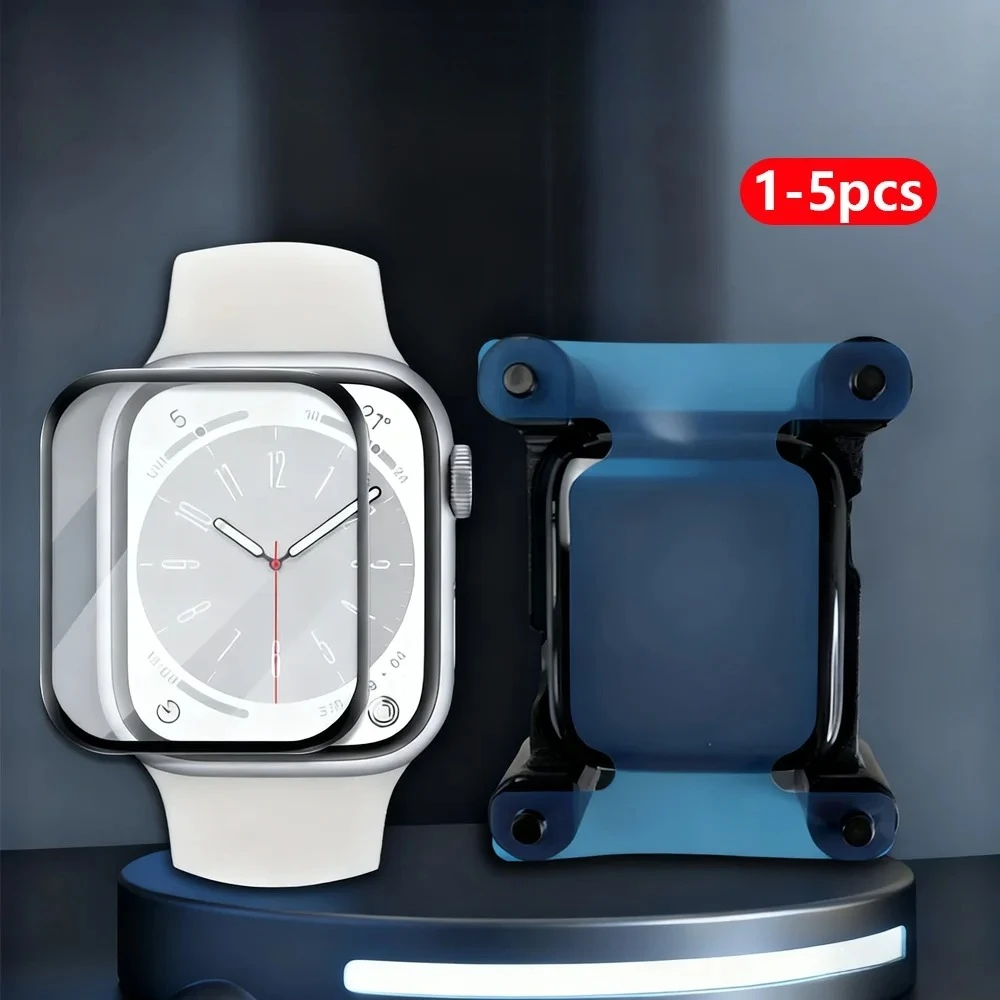 1-5PCS Protezione Dello Schermo Per Apple Watch Serie ultra 3/2 11-10 9-8-7-6 5 Se 49mm 42-46mm 41mm 45mm 40 44mm Strumento di Posizionamento + pellicola
