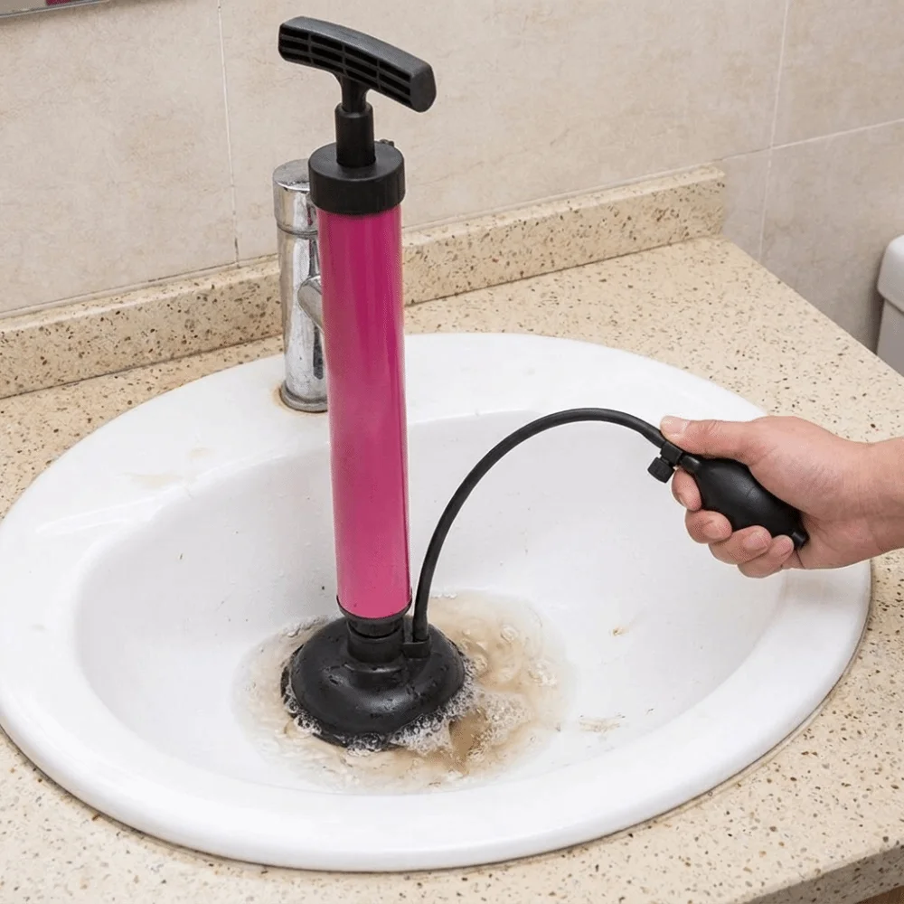 Stainless Steel Pneumatic Dredging Tool Thickened Wall Rust Resistant Toilet Dredger Solid Structure Compact Size Drain Clean