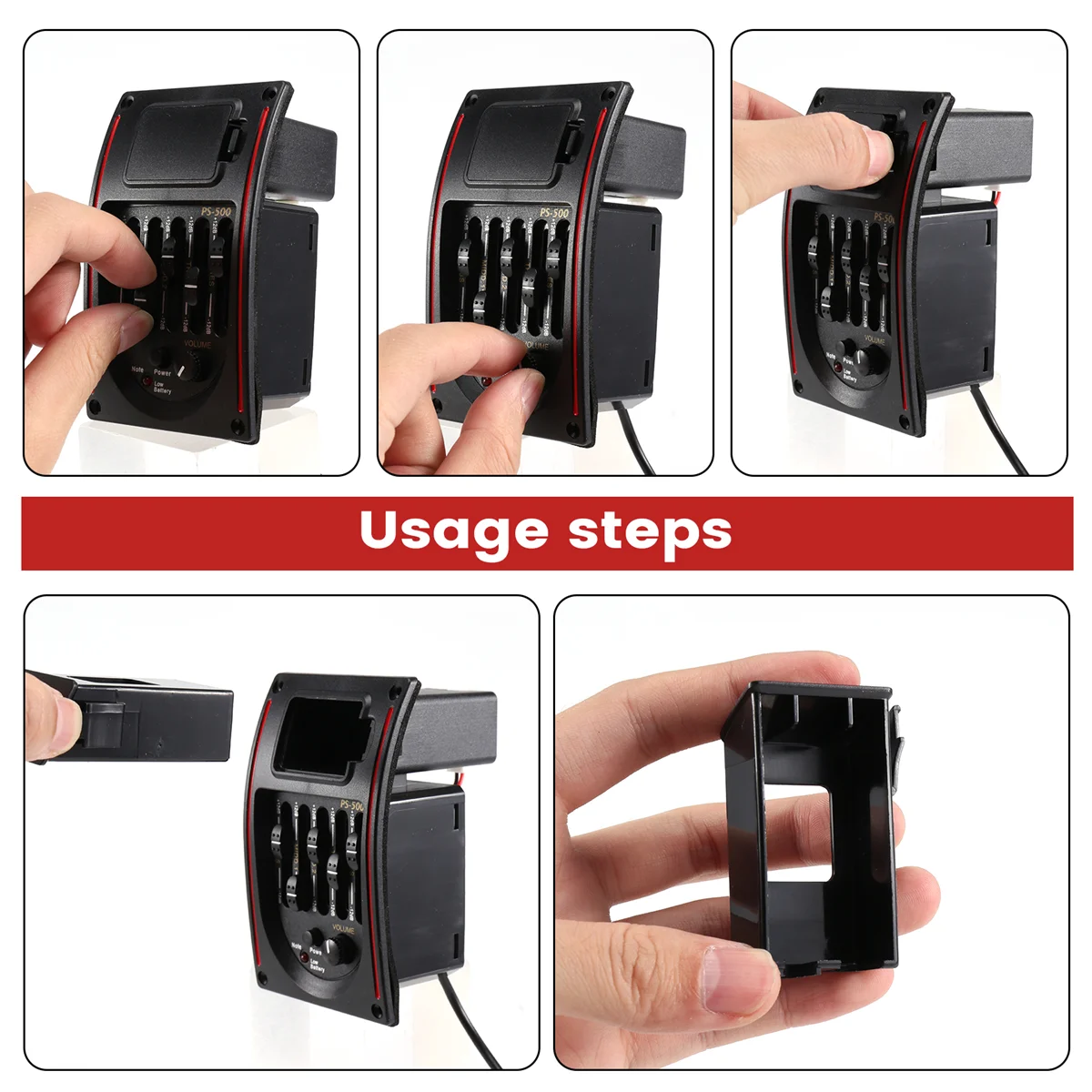 URAZL 5-Band Tone Controls EQ Equalizer Tuner PS-500 5-Band Acoustic Guitar EQ Preamp Equalizer Pickup Acoustic Guitar