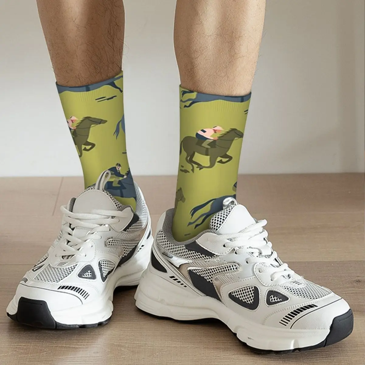 Vintage Horse Race Equestrian Pattern Socks Harajuku Super Soft Stockings All Season Long Socks for Unisex Valentine's Day Gifts