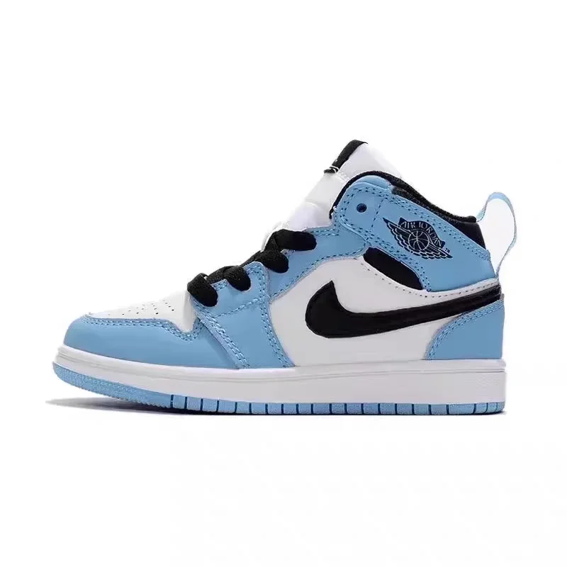 Nike Air Jordan 1 Mid Boys/Girls Sneakers High-top Stylish Durable Sports Children Casual Shoes Kids Lightweight Personality