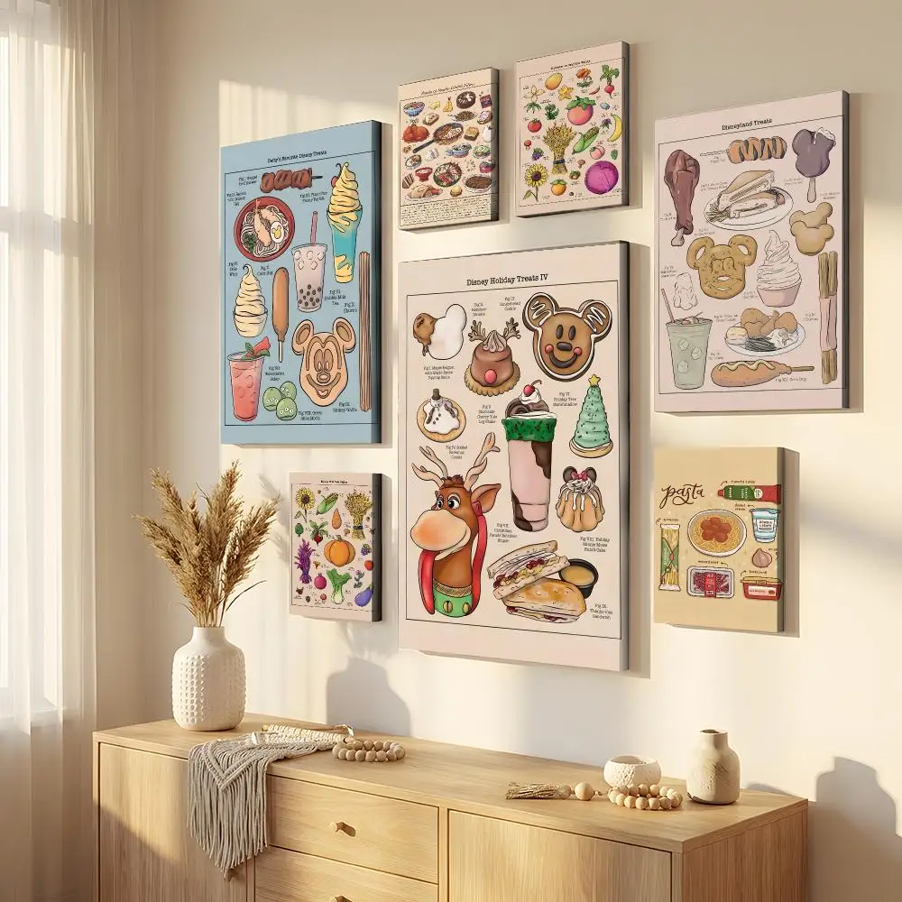 Retro Japanese Kitchen Food Framed Wall Painting Canvas Wall Art Inner Frame Waterproof Home Decor For Living Room