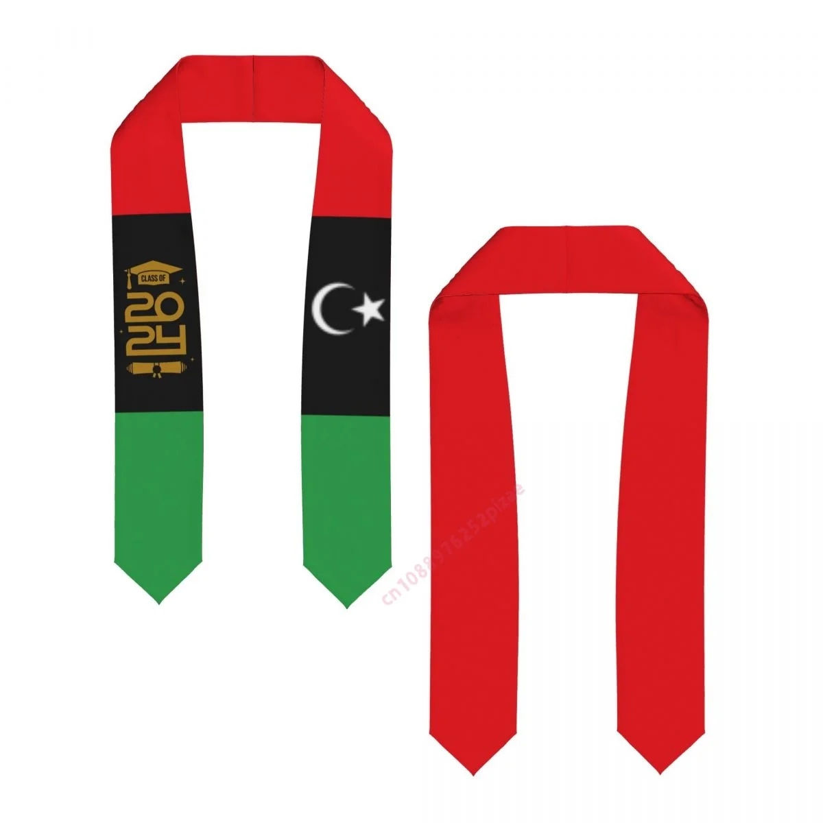 Libya Flag Country Flag Class Of 2024 183*13CM Graduation Stole Sash Scarf For International Students