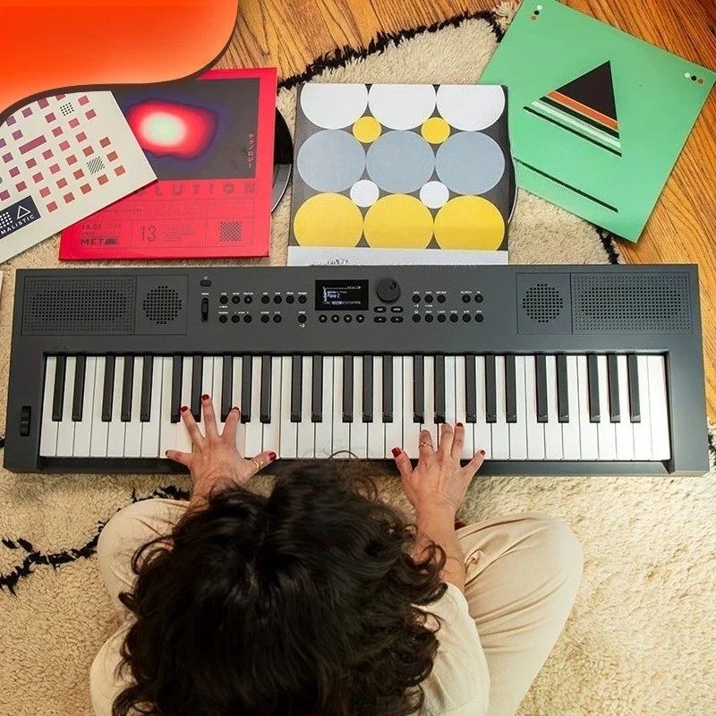 Portable 61 Keys Electronic Keyboard with Auto Accompaniment MIDI Function Digital Piano for Adult Beginner Music Creation