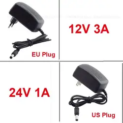 12V 3A 24V 1A AC to DC Adapter 100V-240V Power Adapter Charger 5.5mmx2.5mm 2.1mm EU US Plug For LED Strip