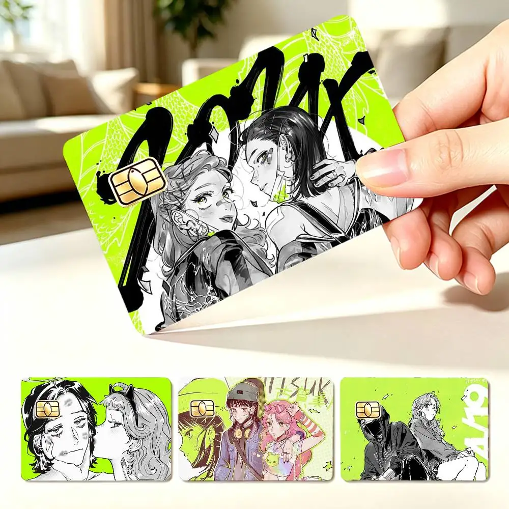 COOL S-Strip KiniOto Green Yuri   4pcs 1Set Card Stickers Small Waterproof Chip 4PCS Card Sticker Anti-Scratch