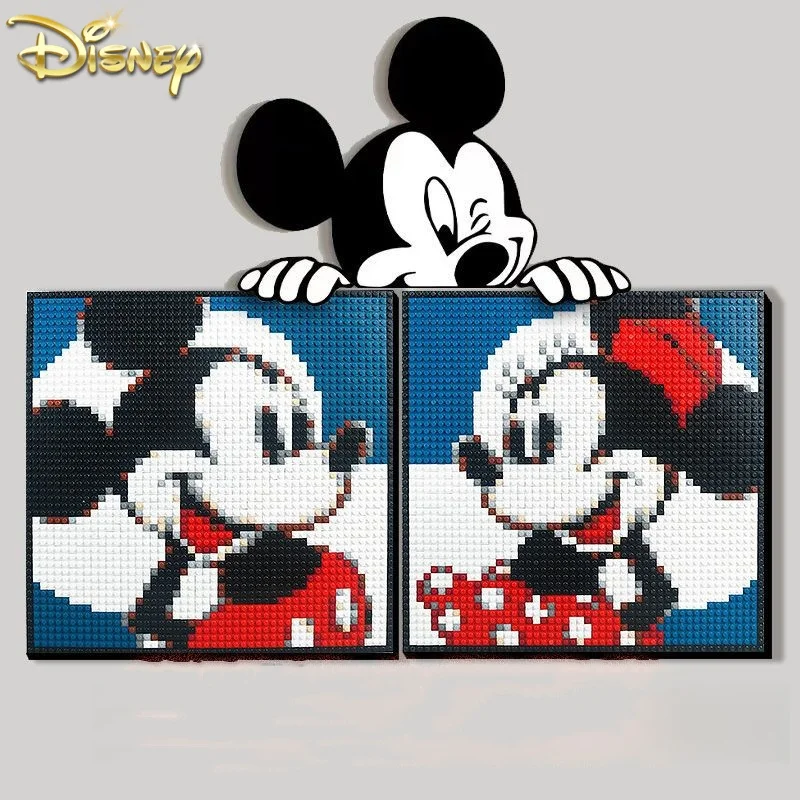 

Disney Mickey Mouse Bricks Pixel Painting Anime Figures Picture Moc Set Children Giftsadult Toys Decoration