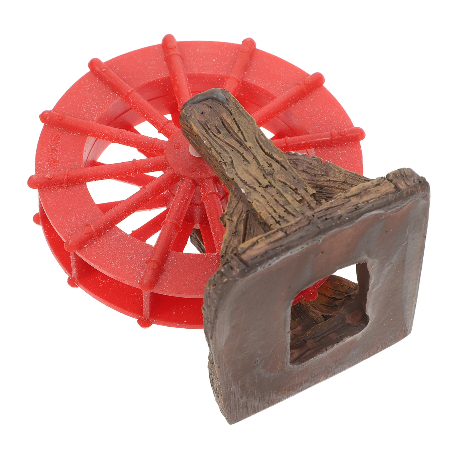 

1pc Aquarium Waterwheel Decoration Fish Tank Landscape Resin Scenery Ornament Mini Model Oxygen Supply Wheel Aquatic