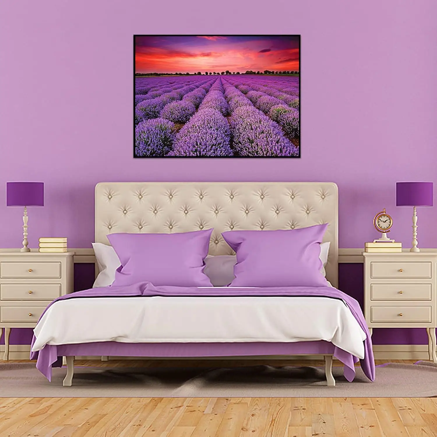จิ๊กซอว์ปริศนา 150/300/500/1000 ชิ้นสําหรับผู้ใหญ่ Provence Lavender Field ดอกไม้สีม่วงดูปริศนาสําหรับผู้ใหญ่วัยรุ่นของเล่นของขวัญ