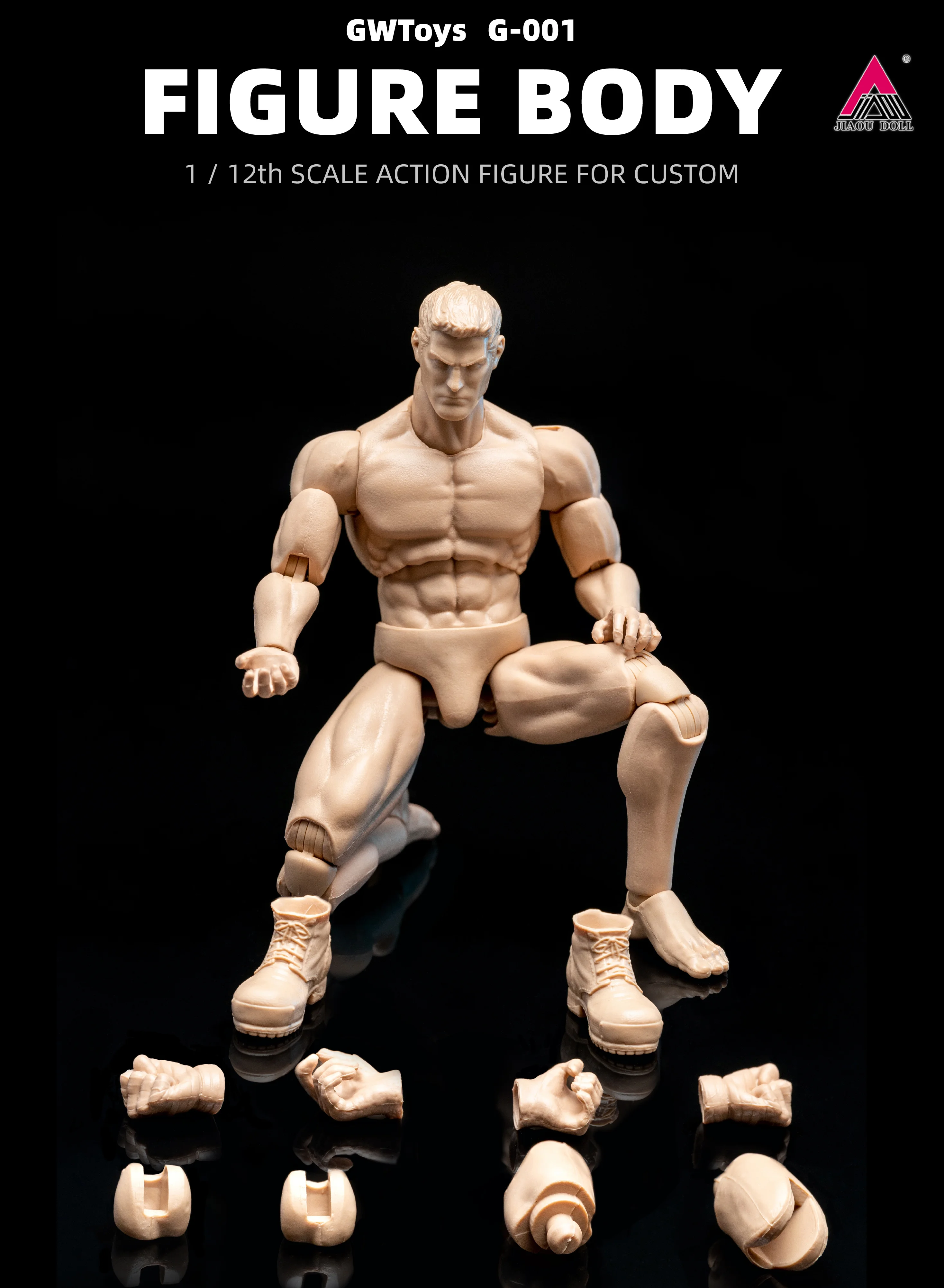 GWToys G001 1/12 Forte Corpo Muscolare Super Flessibile 16 cm Soldato Maschio Action Figure Corpo Articolato per Schizzo Personalizzato Pratica
