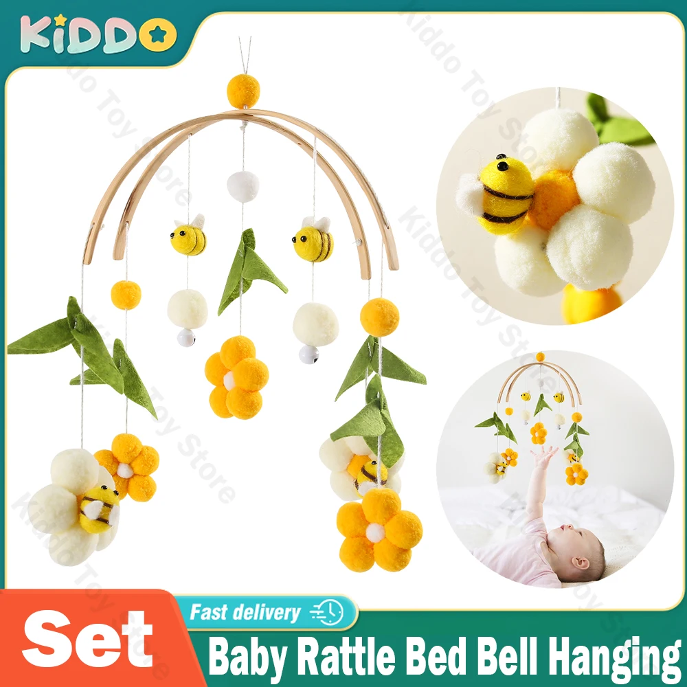 

Baby Rattle Toy 0-12 Months Wooden Mobile On The Bed Newborn Music Box Bed Bell Hanging Toys Holder Bracket Infant Crib Todder