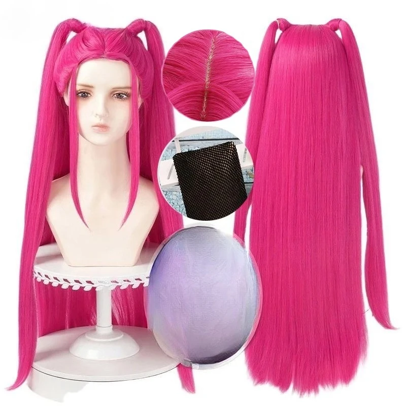 

In Stock Mira Cosplay Kids Wig Anime Movie Hot Pink 70cm Long Hair Heat Resistant Synthetic Hair Wig + Wig Cap