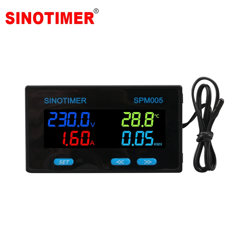 Multifunction AC Single Phase Electric Voltage Voltmeter Ammeter KWH Meter Energy Consumption Power Factor Temperature Frequency