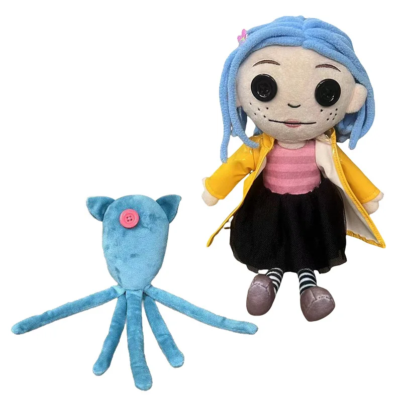Nowa pluszowa figurka Coraline o długości około 28 cm, kreskówkowa, kawaii, miękka poduszka, brzydka, ale urocza lalka kolekcjonerska dla dzieci, zabawka dekoracyjna.