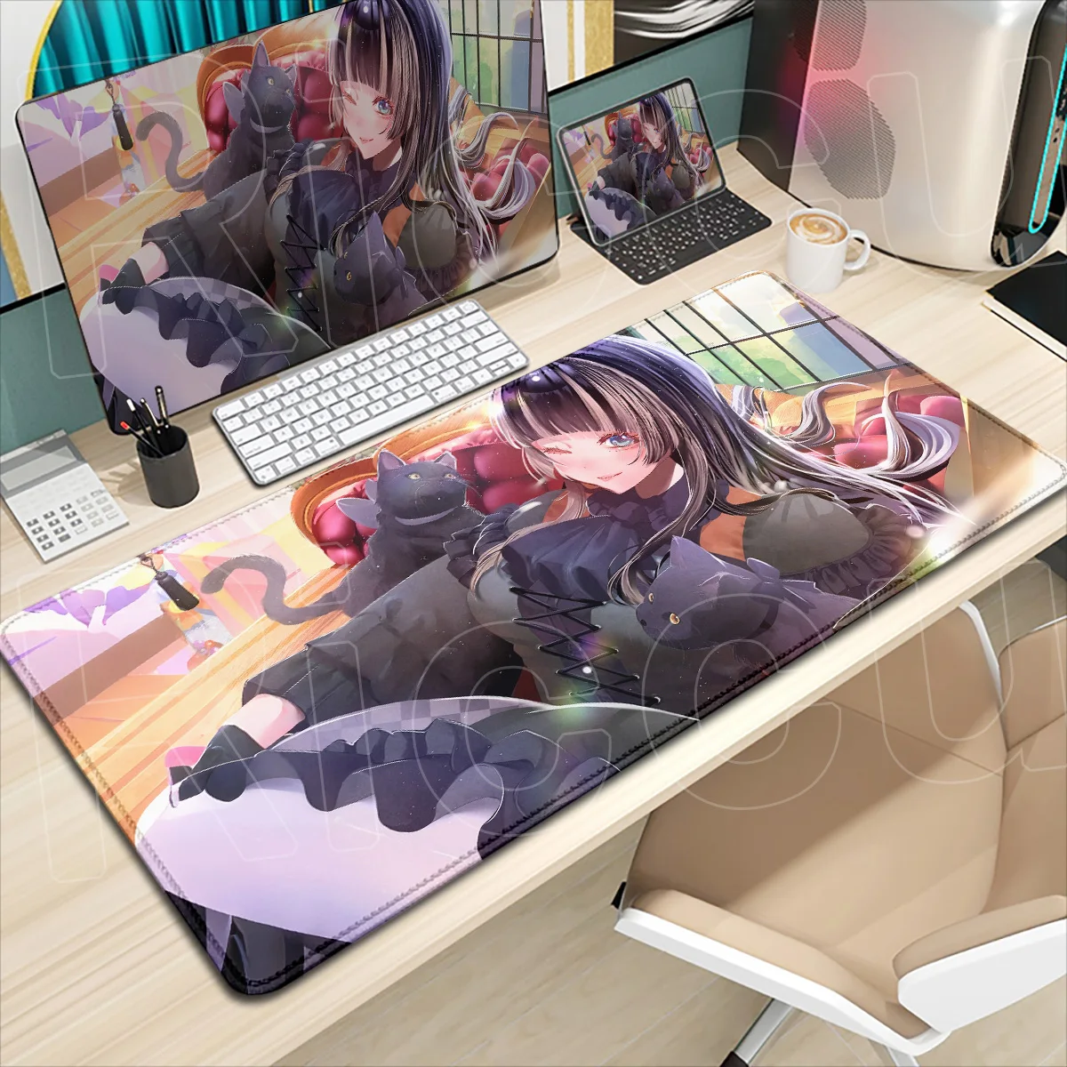 HD Non-slip With Lock Edge Student Writing mat Desk pad Gaming Accessories Popular Virutal Idol Juufuutei Raden Rubber Mouse Pad