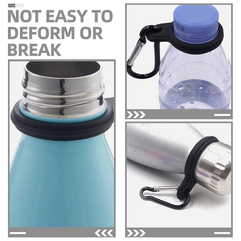 

6Pcs Water Bottle Buckle Silicone Aluminum Alloy Carabiner for Outdoor Hiking Climbing Traveling Multi-Functional Holder