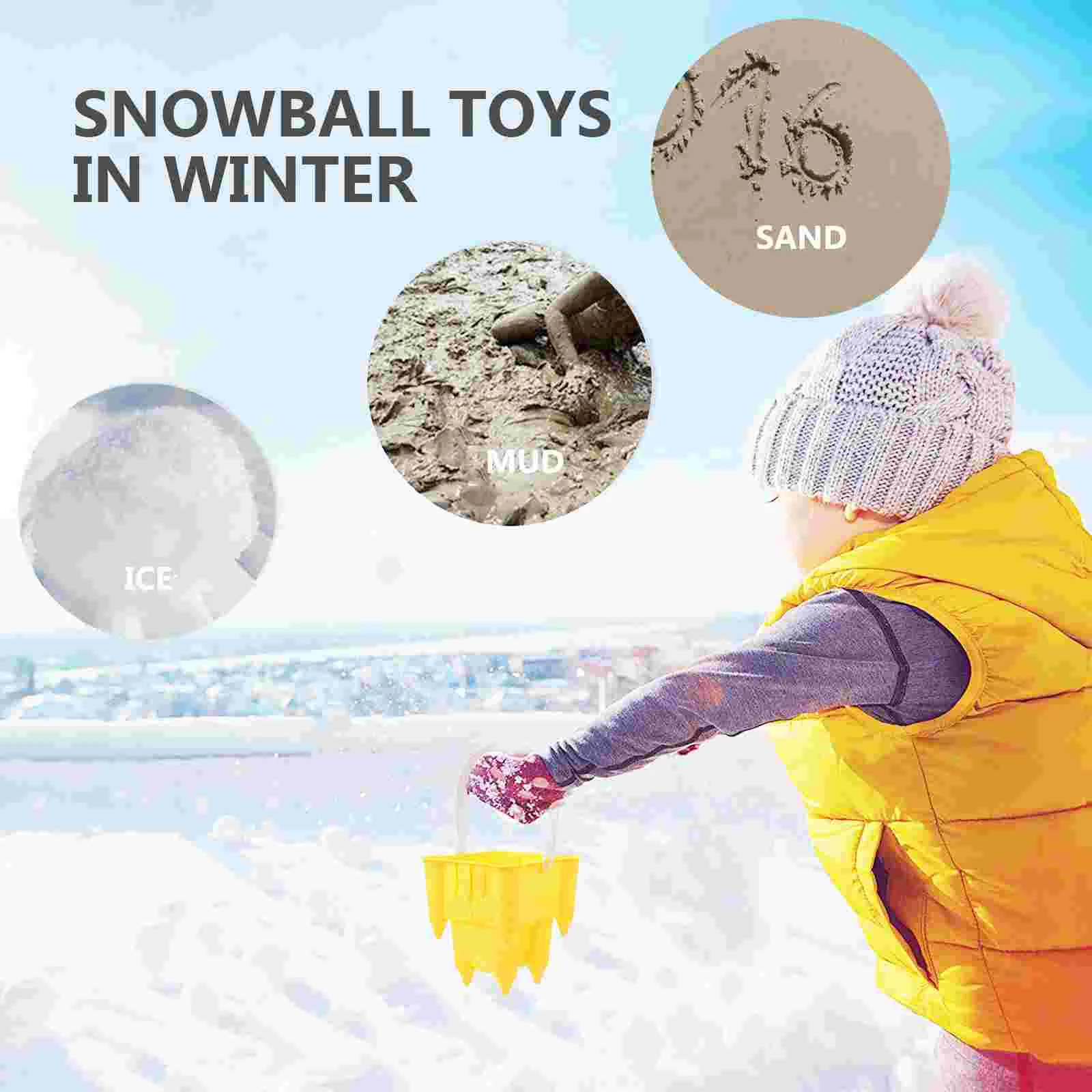 Schneeball-Clip, Schaufel, Sandspielzeug, Kelle, langer Griff, für Kinder, Strand, Eis, Kunststoff, Geschenk