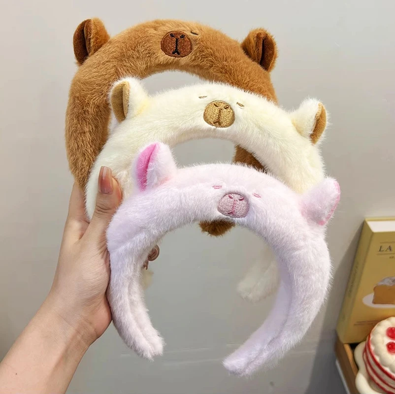 Plush Capybara Hair Bands Female Wash Face Water Dolphin High Cranial Top Hair Bands Hair Accessories