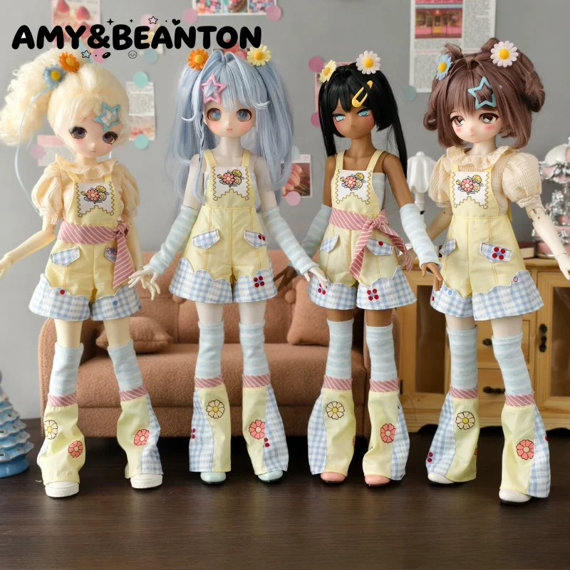 Multi‑Size BJD Doll Clothes Fit 1/4 MSD Chubby Normal Body 1/6 YOSD OB22 OB24 Azone Body Universal Doll Outfit Overalls 8pcs Set