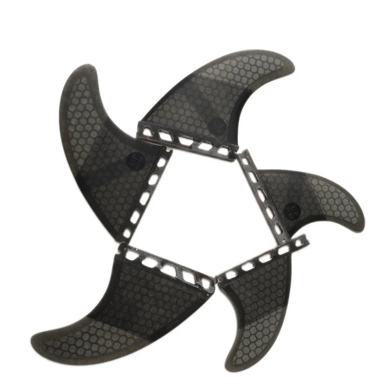UPSURF FUTURE Tri-Quad Surfboard Fin Set M+GL Single Tabs Grey Honeycomb Fiberglass Quilhas Funboard Surfing Fins