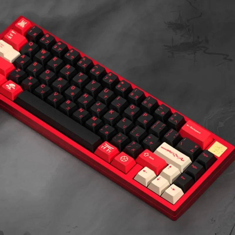 Red Warrior PBT Sublimation Keycaps 134 Keys Customized Personalized Cherry Profile Keycaps for Wooting Mechanical Keyboard Gift