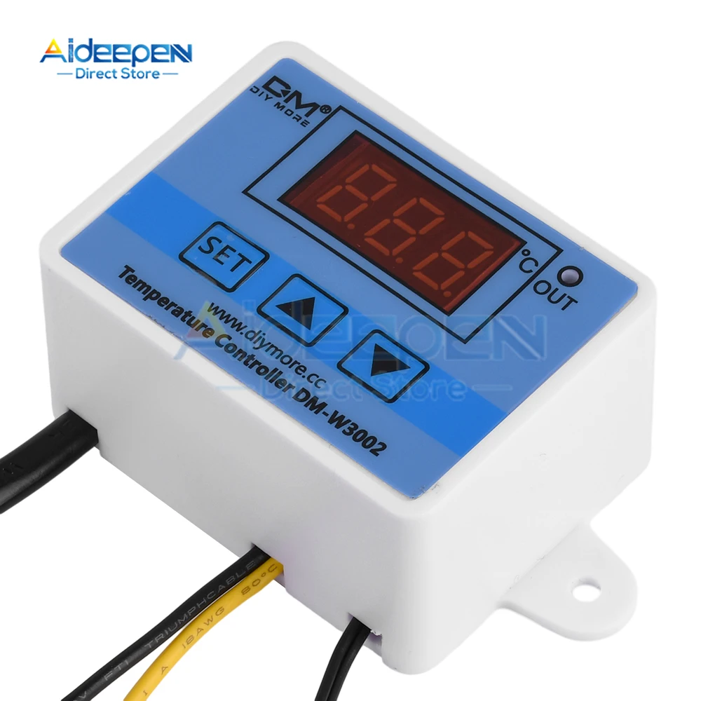 DM-W3002 متحكم في درجة الحرارة التيار المتناوب 110 فولت LED التحكم الرقمي ترموستات الحواسيب الصغيرة التبديل منظم الحرارة الاستشعار مع الولايات المتحدة التوصيل