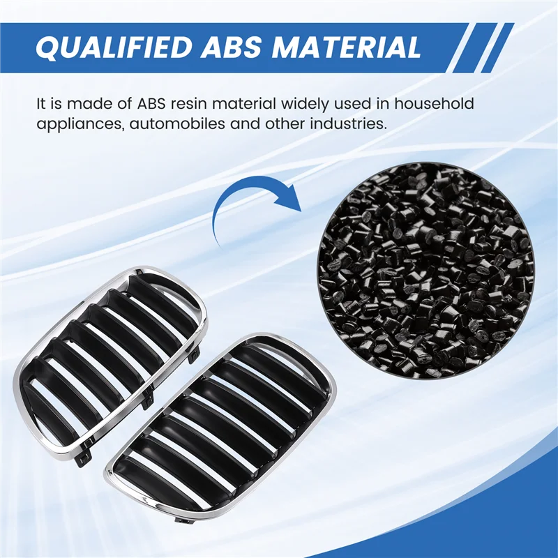 

For BMW X3 E83 2004-2006 Car Kidney Bumper Grille Grid Base Middle Net Grills 51113420091 51113420092-A02G