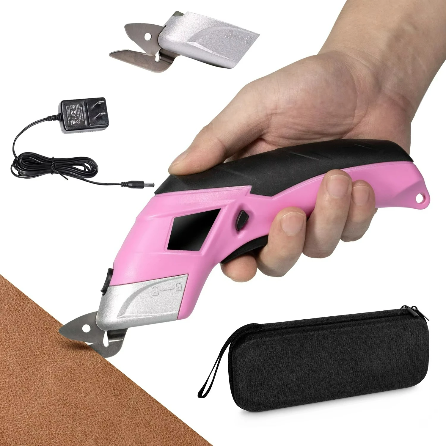 Forbici elettriche a batteria professionali in acciaio inossidabile senza sforzo per tessuti, tessuti, pelle