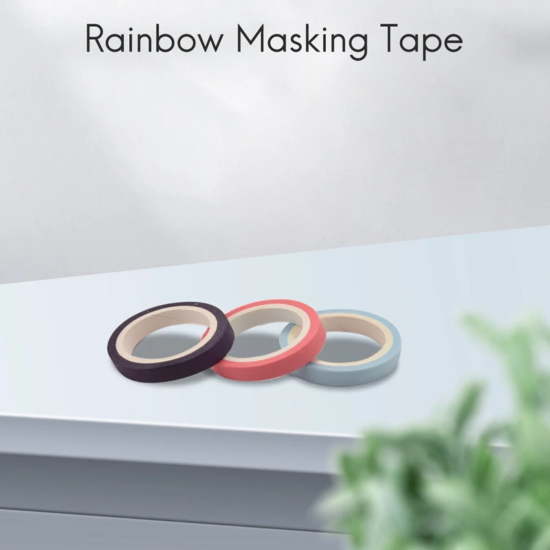 60 Pcs/Set Basic Solid Color Washi Tape Rainbow Masking Tape Decorative Adhesive Tape Sticker Scrapbook Diary Stationery