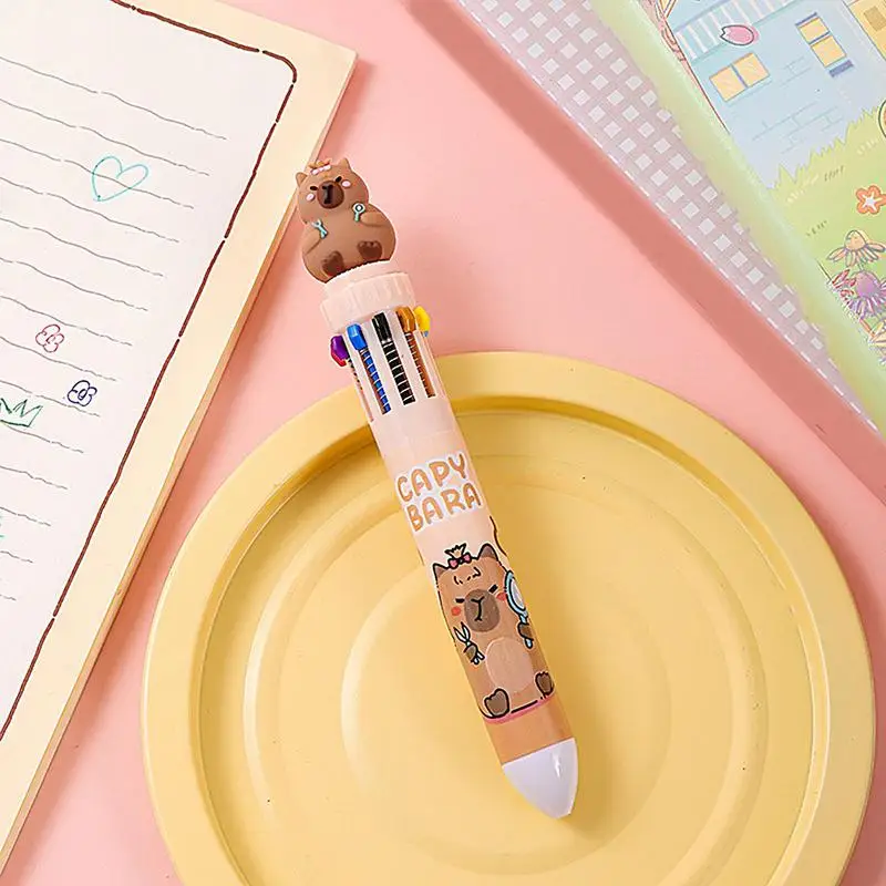 capybara Ballpoint Pens - Ideal School Supplies and Writing Tools for Kids with 10 Colors and Multiple Uses
