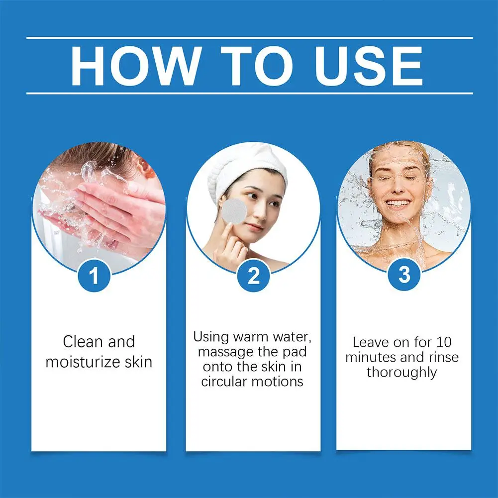 Almohadillas de limpieza, almohadillas exfoliantes para la piel con ácido glicólico, vitamina B3, b5, c, e esponjas para limpieza, exfoliante, cuidado de la piel Pro N6n8