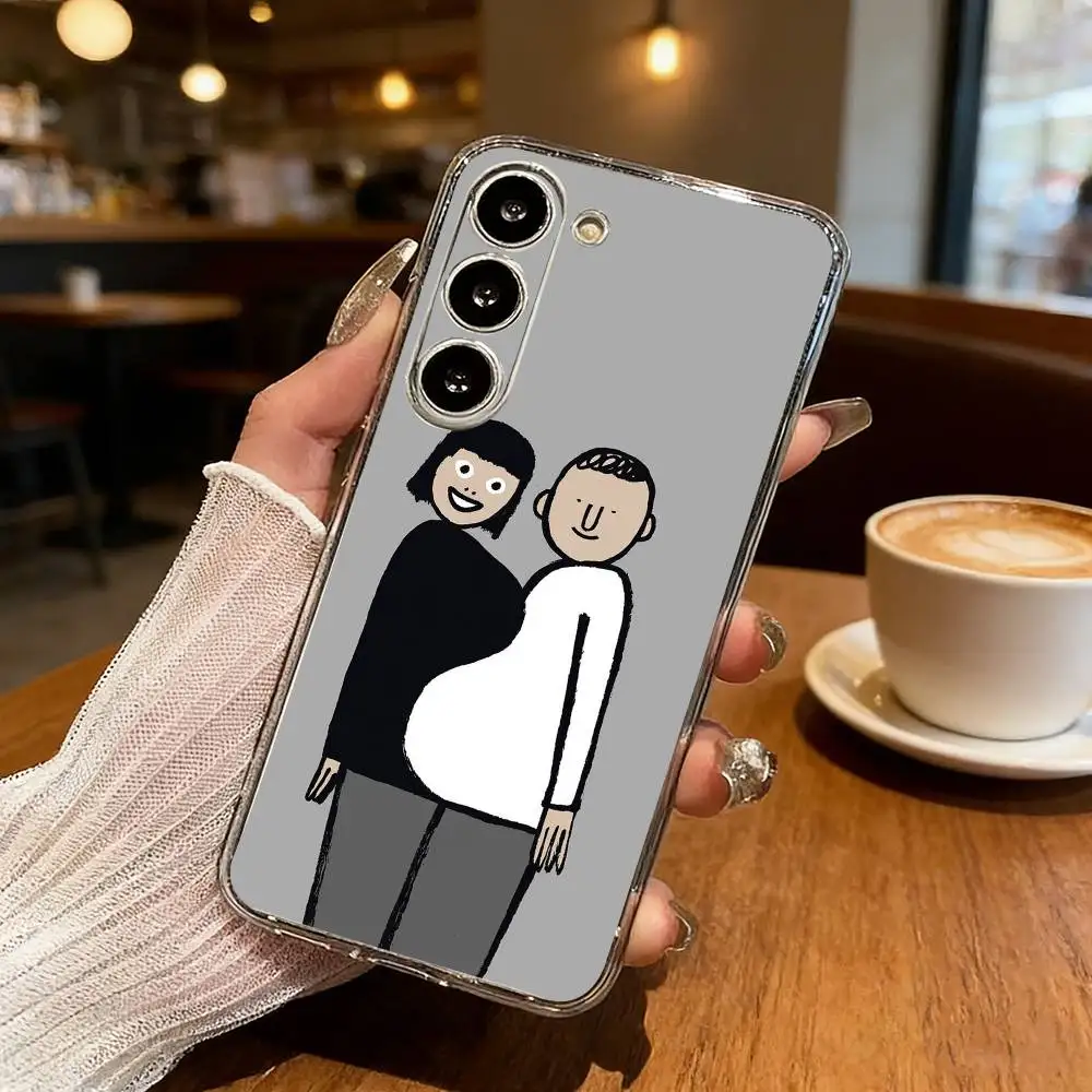 

J-Jean J-Jullien M-Minimalist Art Phone Case For Samsung S25,S24,S21,S22,S23,S30,Ultra,S20,Plus,Fe,Lite Transparent Cover