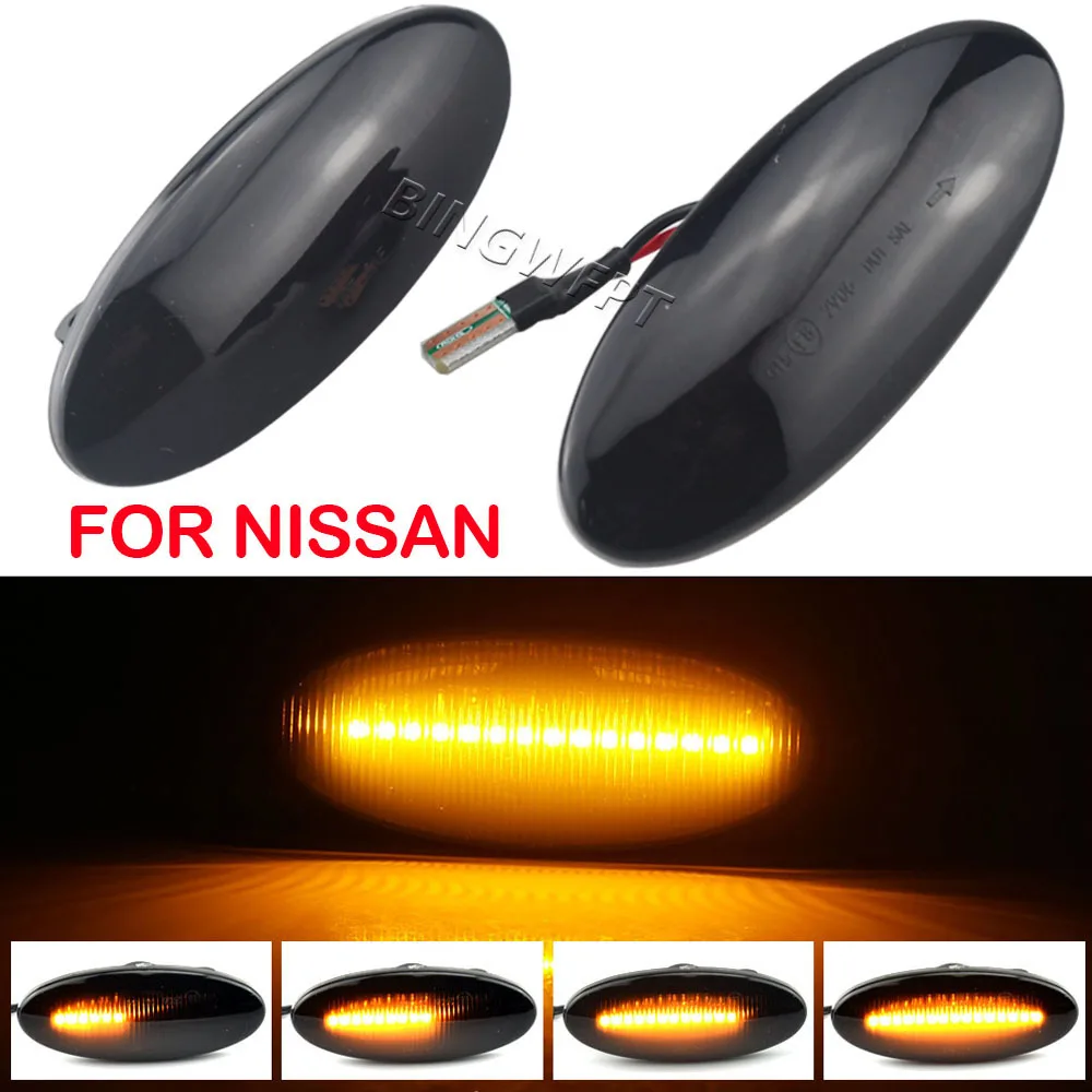 2x Dinamico LED Indicatori di direzione Per Nissan Qashqai J10 X-trail T31 Cube Juke Leaf Micra Micra K13 Nota E11 Luci di posizione laterali