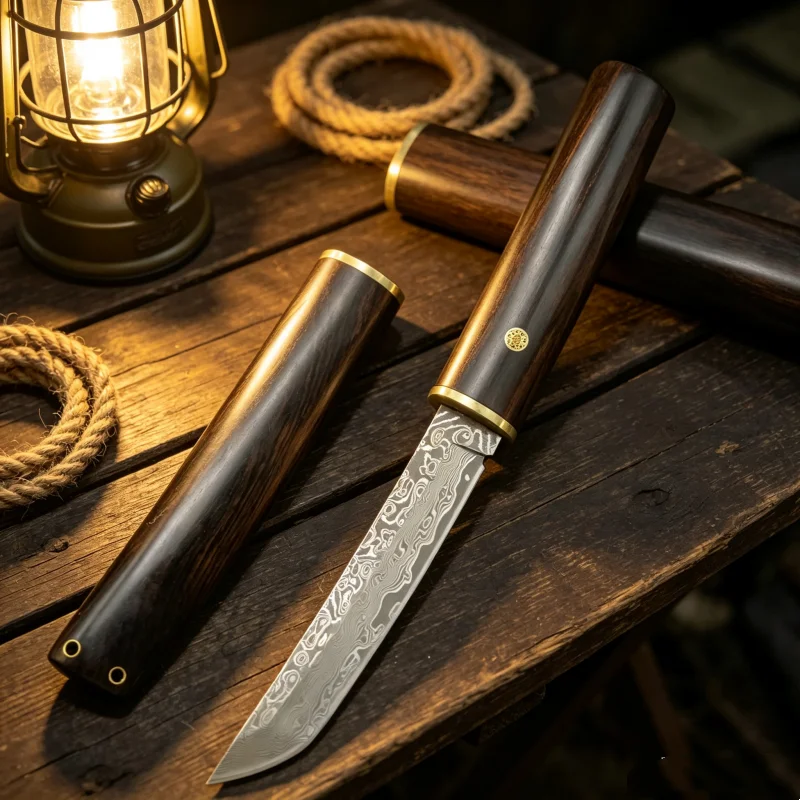 Woodworking Japanese Tools - VG10 Damascus Blade Ebony Handle Fixed