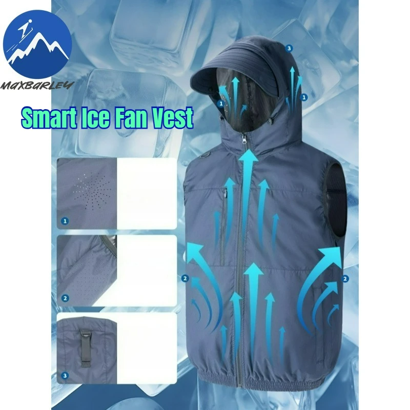 

Мужской и женский охлаждающий жилет с функцией кондиционирования воздуха, летняя одежда для защиты от жары на открытом воздухе, для рыбалки и работы