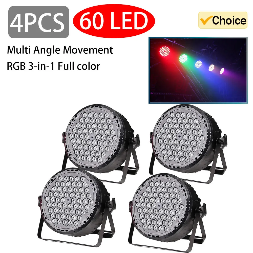 4 STUKS 60LED Par Licht DJ Party Disco Licht RGB Professionele Podium Sfeer Licht DMX512 Geluidsgeactiveerde Publiek Schijnwerper