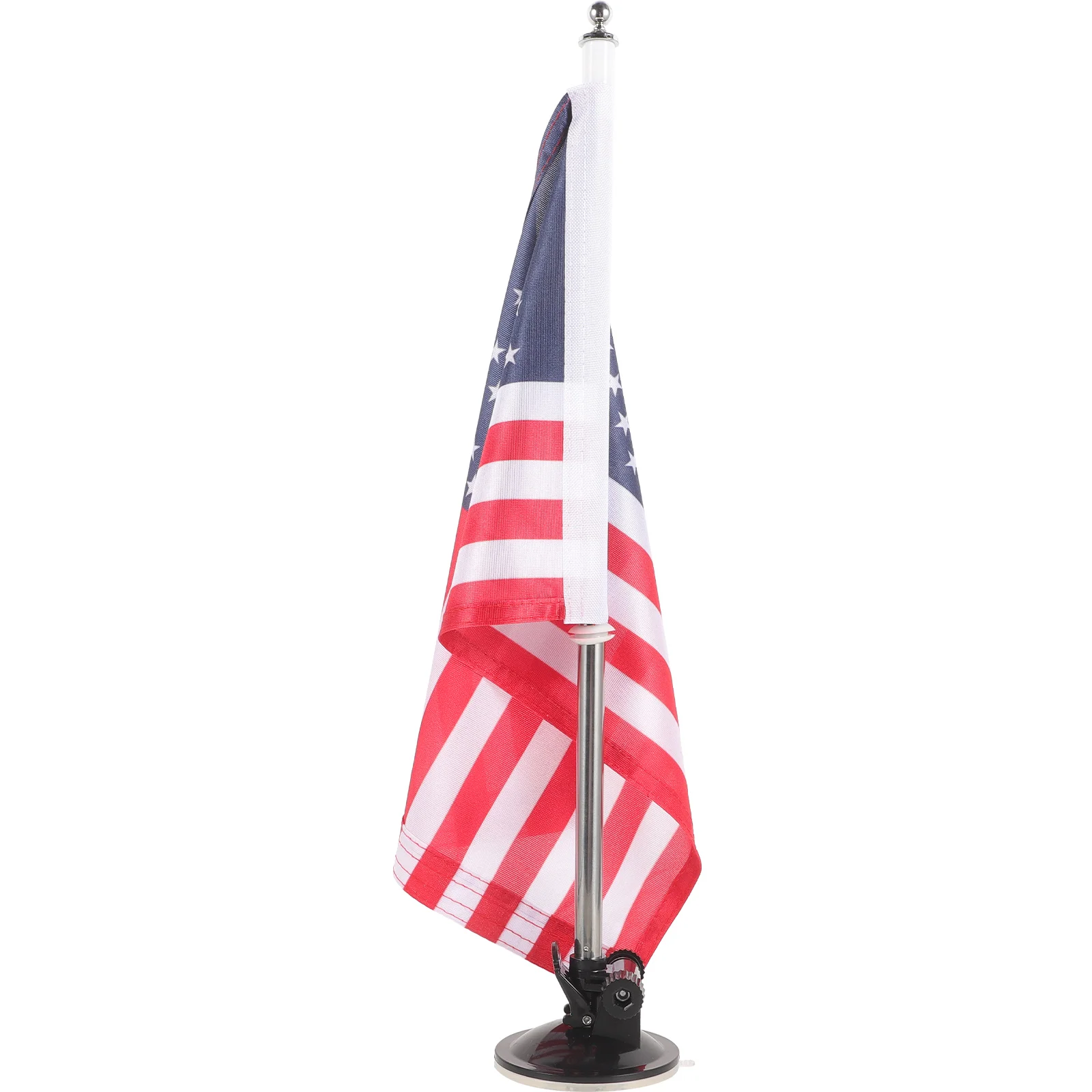 American Car Parade Flagpole Base Suction Cup Telescopic Exterior with ( + Flag) Mounting Stand Sign