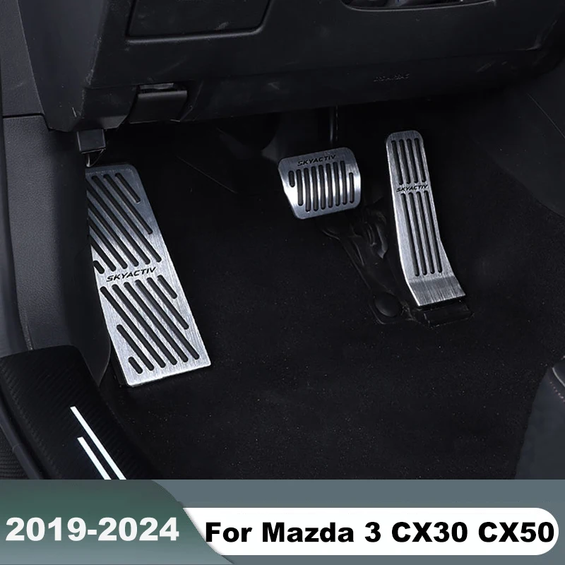 

Автомобильная подставка для ног, крышка педали тормоза акселератора для Mazda 3 BP CX30 CX50 CX60 MX30 MX-30 2019 2020 2021 2022 2023 2024, аксессуары