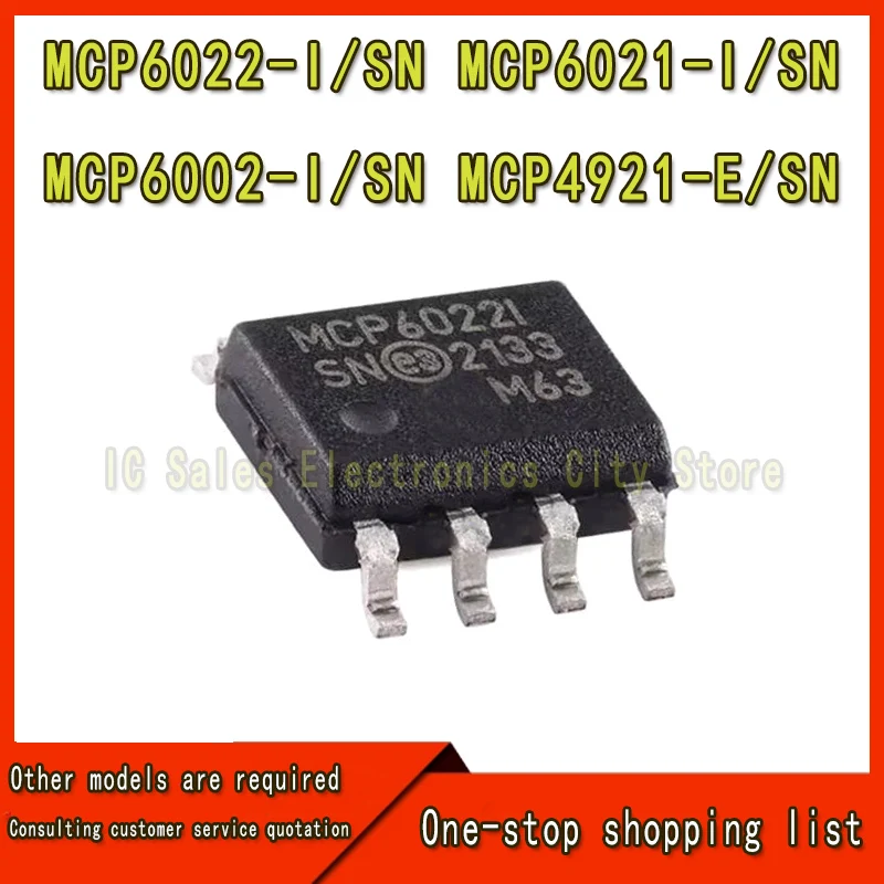 5 Stuks MCP6547-I/Sn MCP6042-I/Sn MCP602-I/Sn MCP6022-I/Sn MCP6021-I/Sn MCP601-I/Sn MCP6002-I/Sn MCP4921-E/Sn MCP4822-E/Sn Sop-8