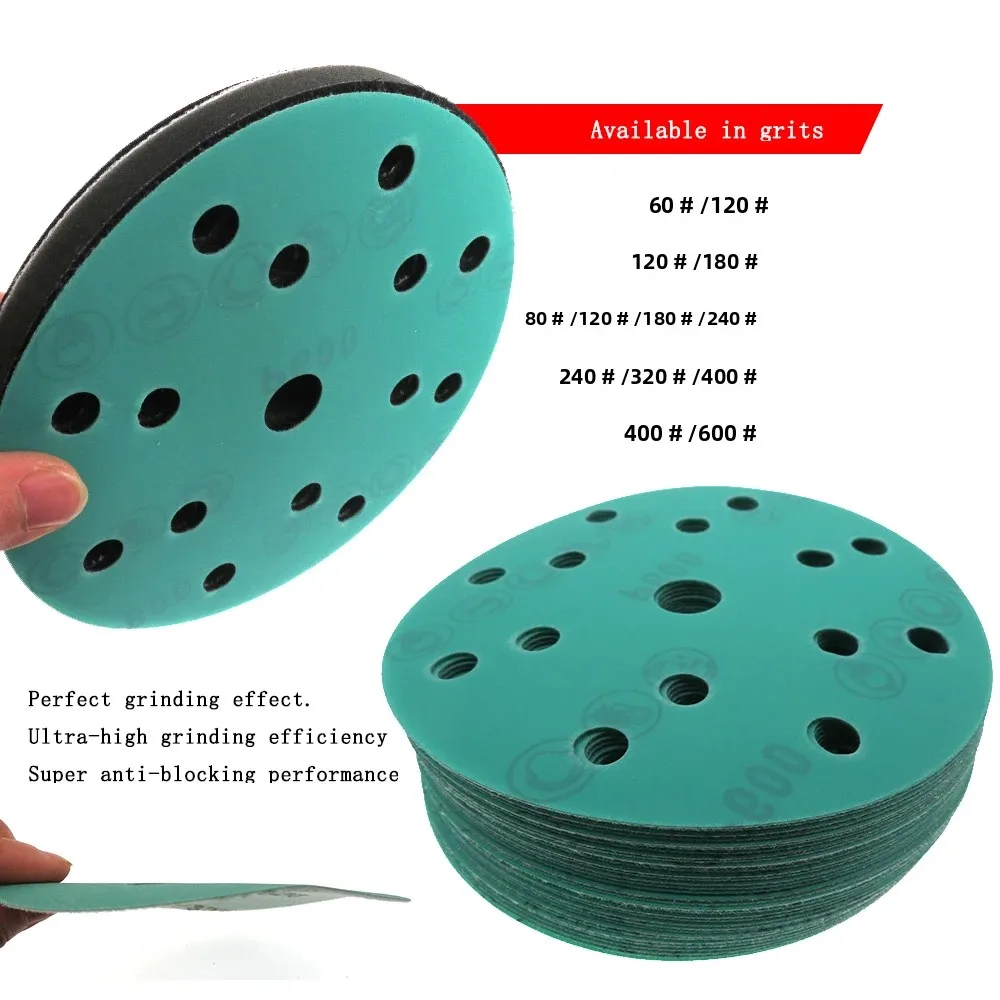 5/10Pcs Hook and Loop Sanding Disc 6 Inch 15 Holes 60 to 2000 Grit Polyester Film 150MM Sandpaper Wet and Dry for Orbital Sander