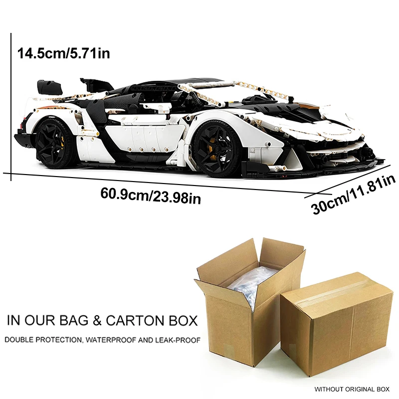 High-end técnico rc 1:8 velocidade branca veículo esportivo goly 10638 blocos de construção modelo corrida quebra-cabeça brinquedos diy presentes de natal criança