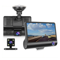 C2 Hidden Triple Lens Dash Cam 4-Inch Wide-Angle HD Night Vision Backup Camera Parking Monitor 1080P