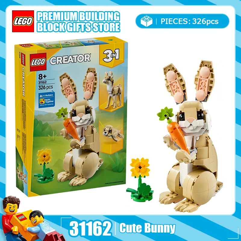 

Lego 3-в-1 серия животных 31165 31162 Дикая панда и милый кролик детская сборная игрушка модель DIY детский подарок