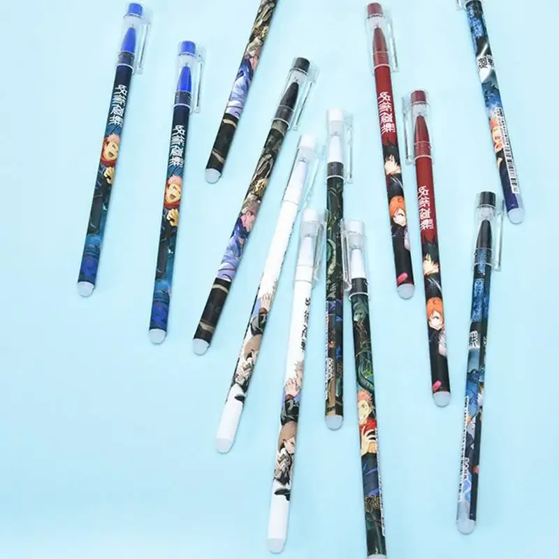 6 Teile/satz Anime Löschbaren Gel Stift Blau Löschbaren Stift Waschbar Griff kinder Schreibwaren geschenk