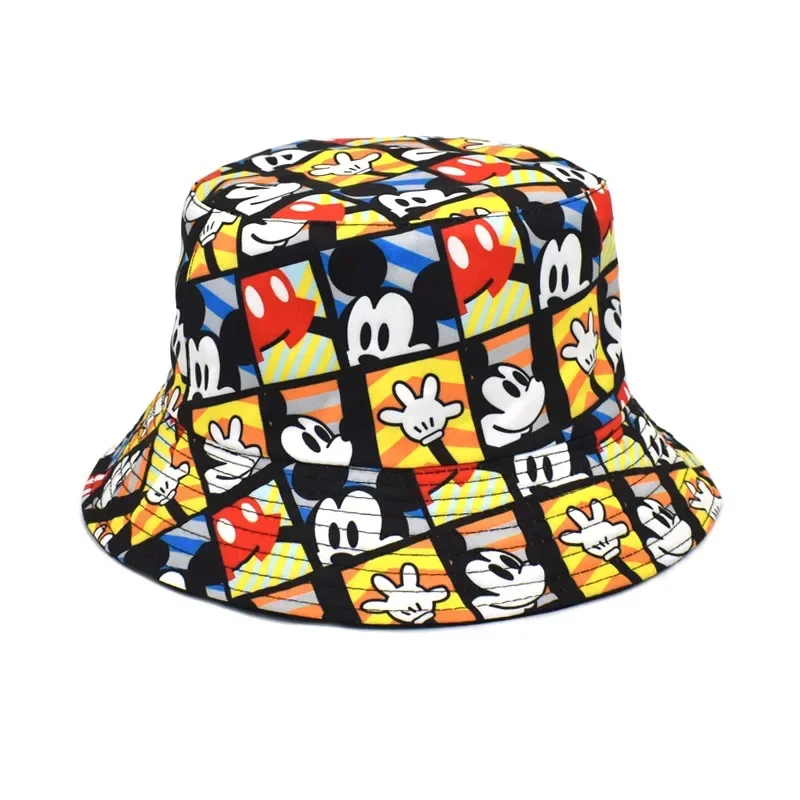 Disney Anime Mickey Mouse Donald Duck Action Figure Polyester Bucket Hat Outdoor Sun Protection Visor Adult Fisherman\'s Hat Gift