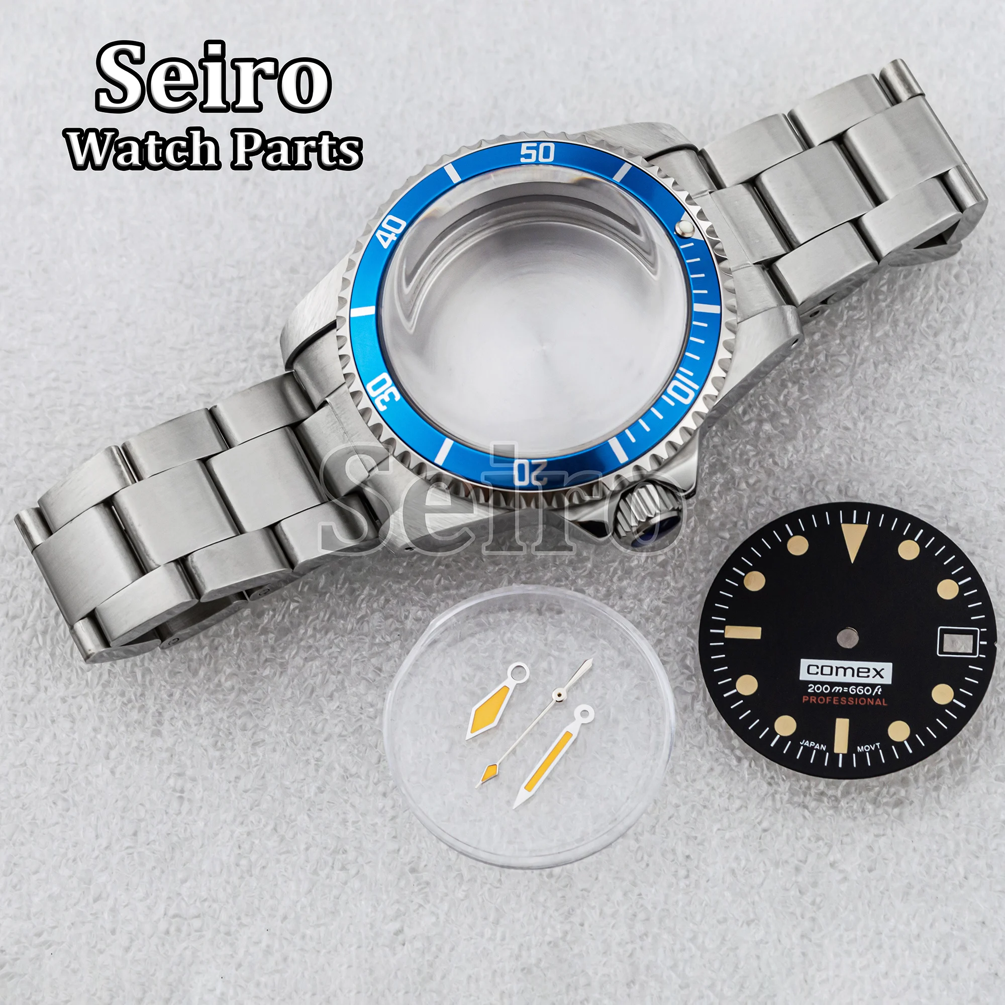 39MM NH35 Vintage Restro Watch Case Oyster Strap Dial Hands 100M Waterproof Silver Stainless Steel MOD for SUB GMT NH36 Movement