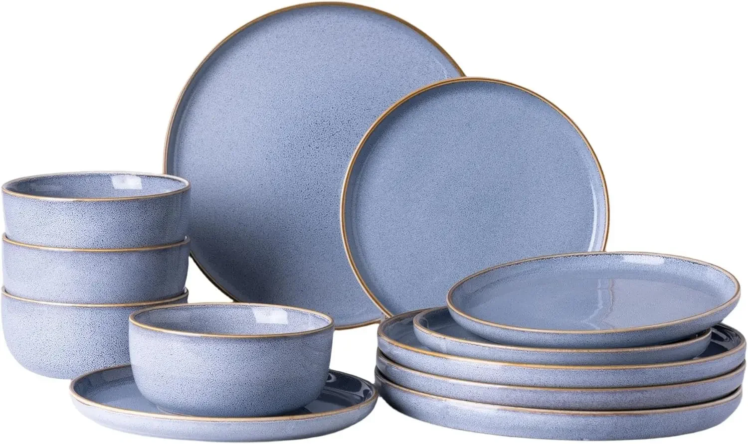 

Ceramic Dinnerware Sets for 4, 12 Pieces Stoneware Plates and Bowls Sets,Chip and Scratch Resistant Dishe Set for Dinner, Dishwa