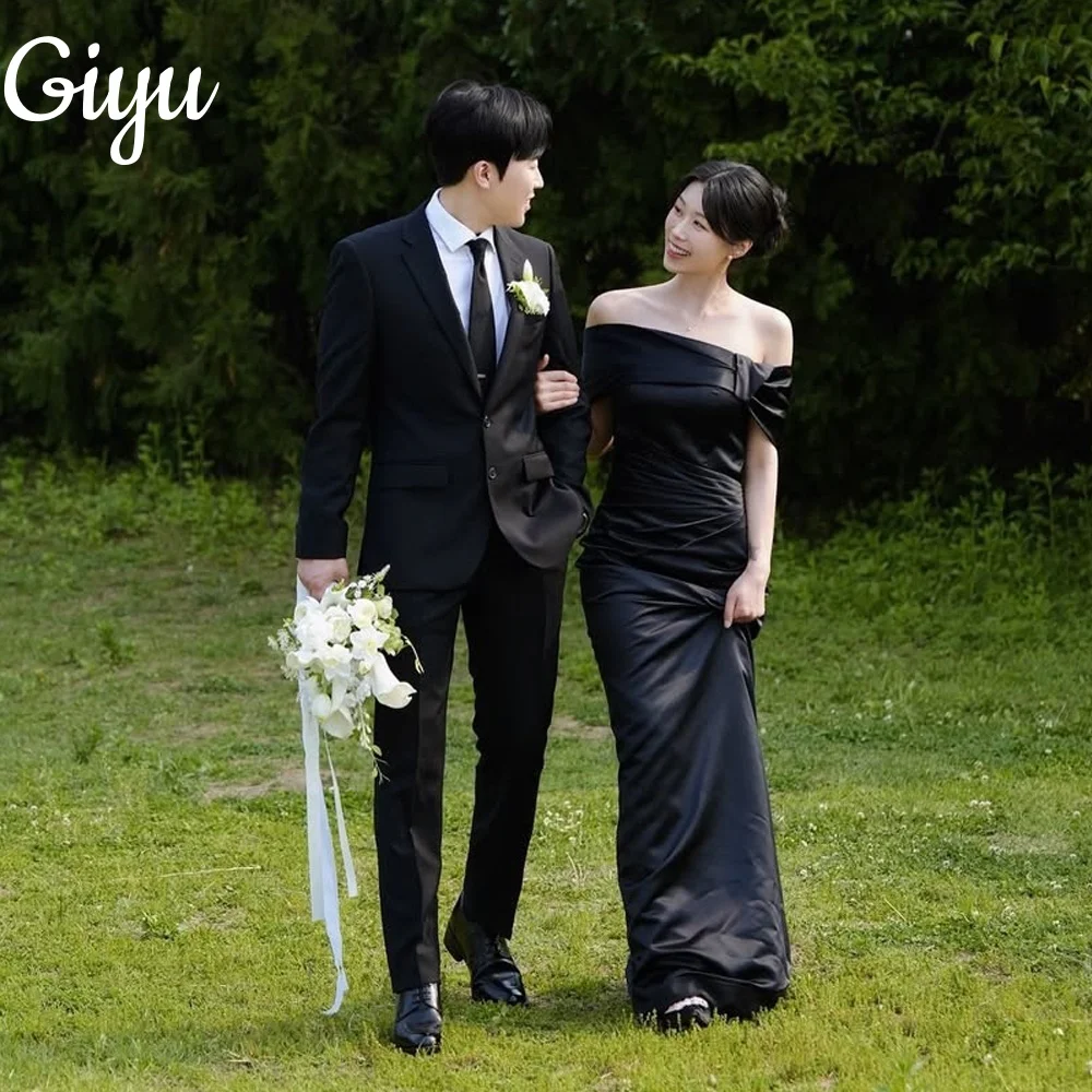 

Giyu New Elegant Off Shoulder Mermaid Wedding Party Dress Sleeveless Korea Photoshoot Floor-Length Customized Evening Gown 2025